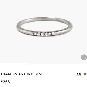 Mejuri White Gold Diamond Line Ring